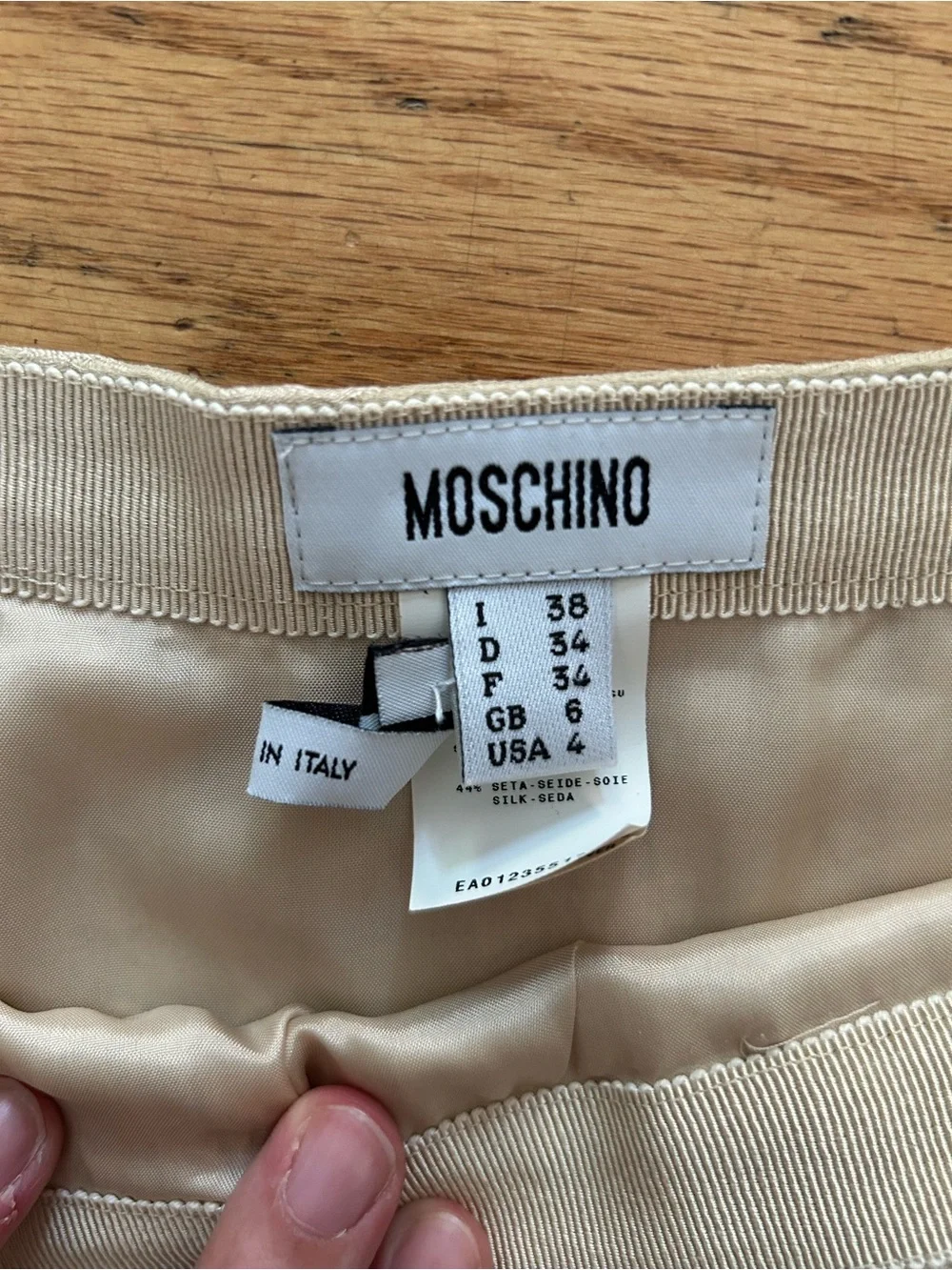 Moschino Beige brocade Floral A-Line Skirt